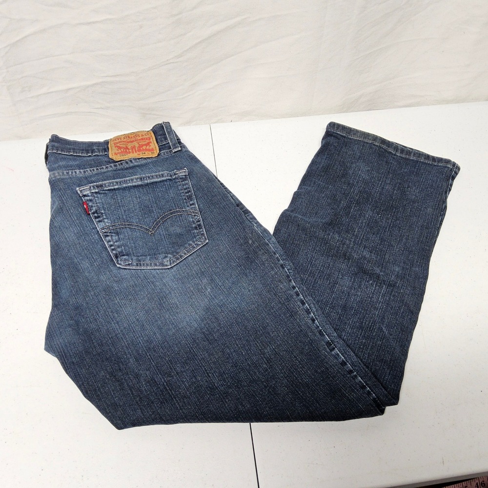 Levi's 559 Relaxed Straight Jeans Mens 34x30 Dark Wash Blue Denim Casual